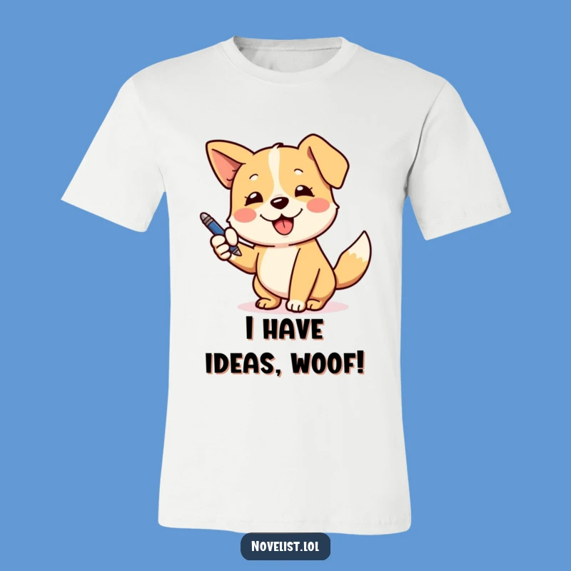 Funny Dog Pen Tee: Wag Your Tail & Write with Humor!