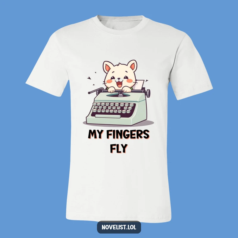 Funny Animal Typing T-Shirt - Hilarious Vintage Typewriter Shirt Gift