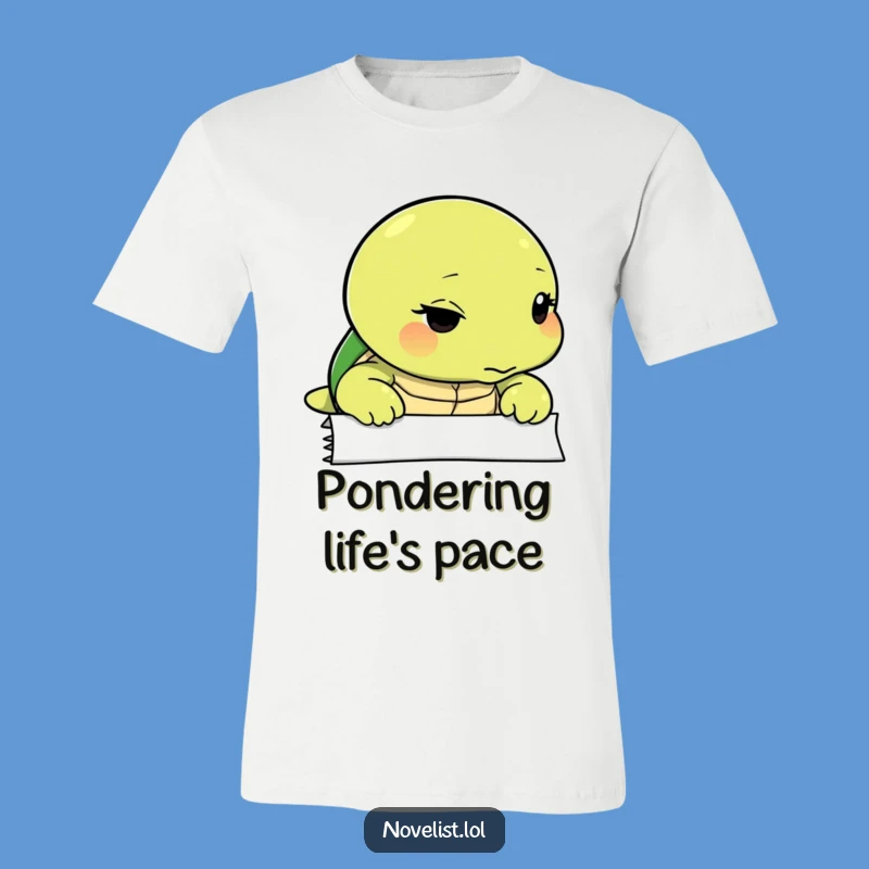 Funny Turtle Blank Page T-Shirt - Contemplative Design, Great Gift