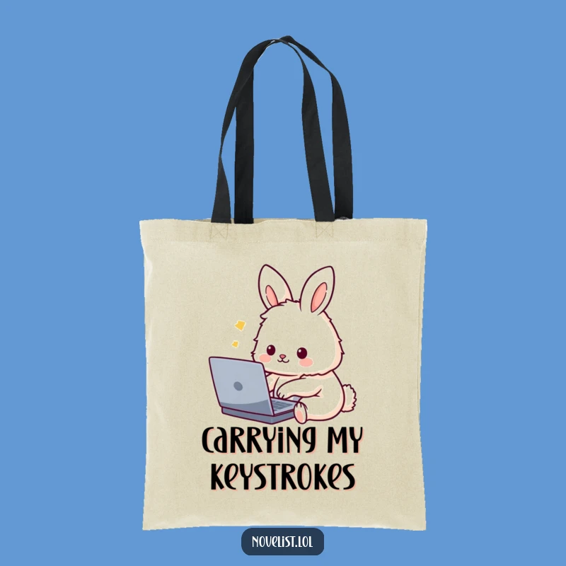 Funny Bunny Bag: Cute Rabbit Character Typing - Hilarious Laptop & Book Carryall