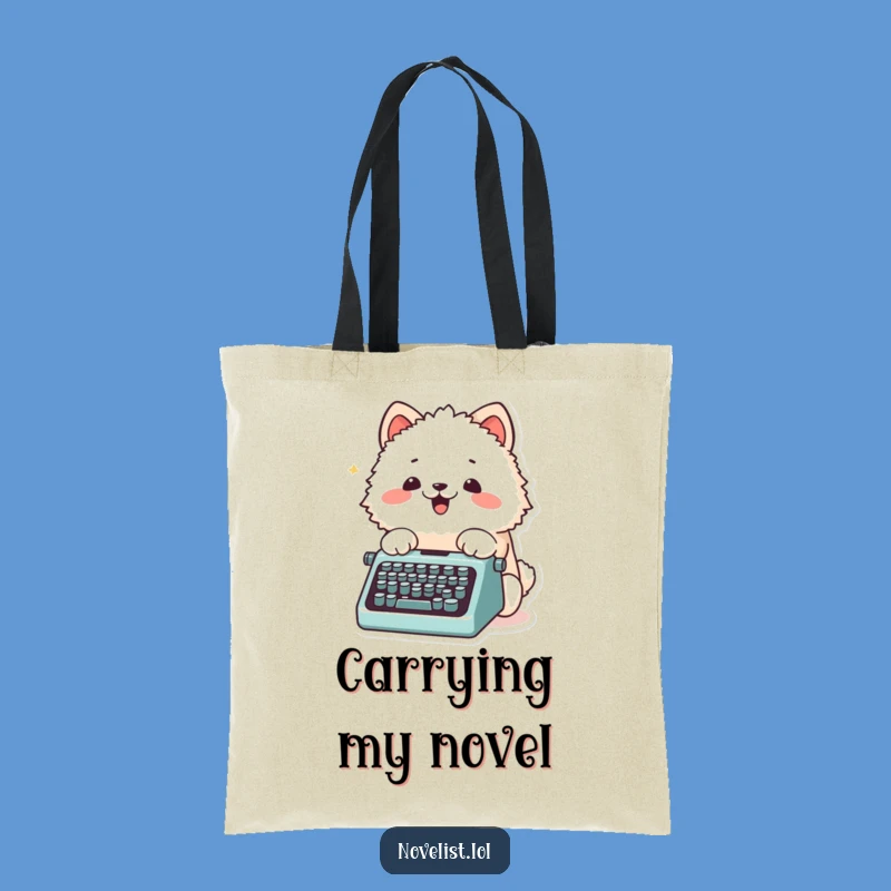 Funny Book Lover Tote Bag: Fluffy Animal Typing, Stylish Funny Gift