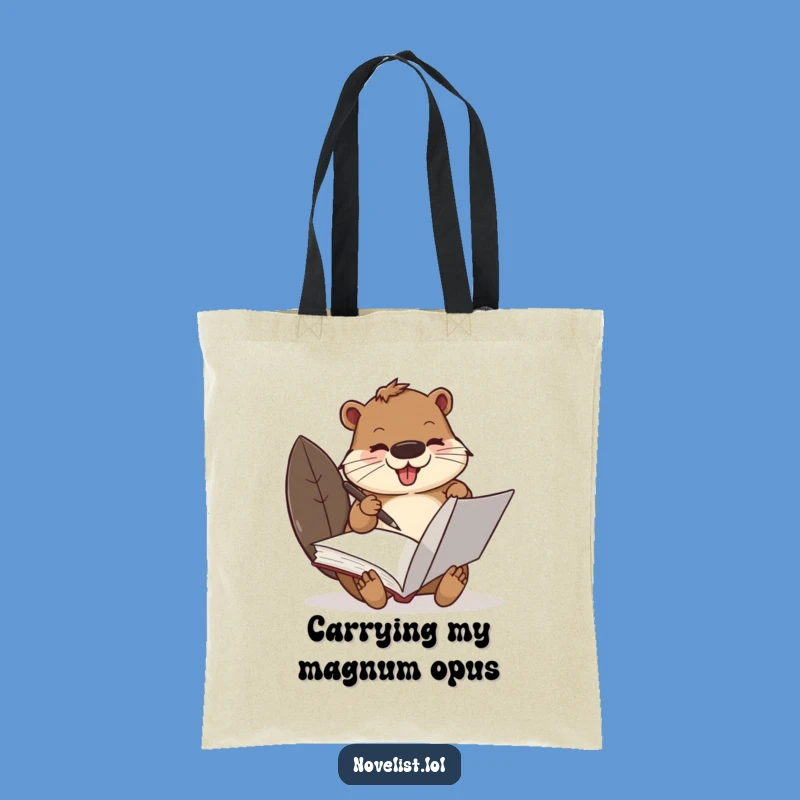 Funny Busy Beaver Scribe Tote Bag: Carry Your Literary Ambitions