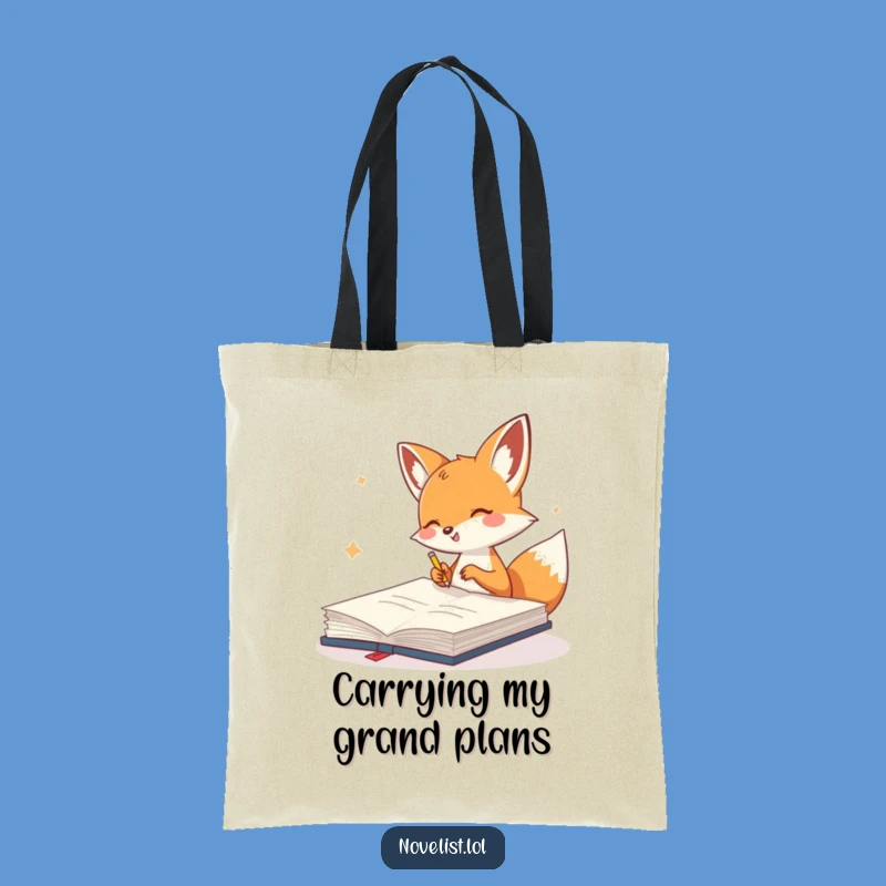 Funny Creative Tote Bag - Fox Notebook Carrier, Practical Funny Gift