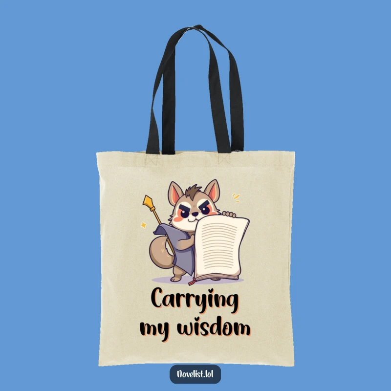 Funny Determined Animal Writer Tote Bag: Carry Your Literary Conquest!