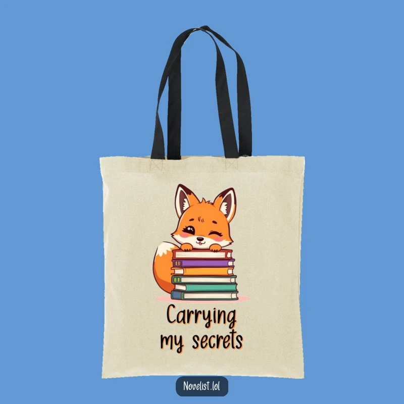 Funny Giggling Fox Bookworm Tote Bag: Carry Your Literary Escapes