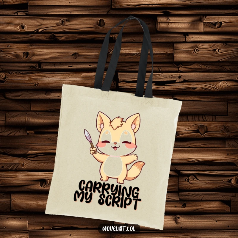 Funny Tote Bag: Animal dramatically gesturing with a quill pen, perfect for carrying writing essentials.