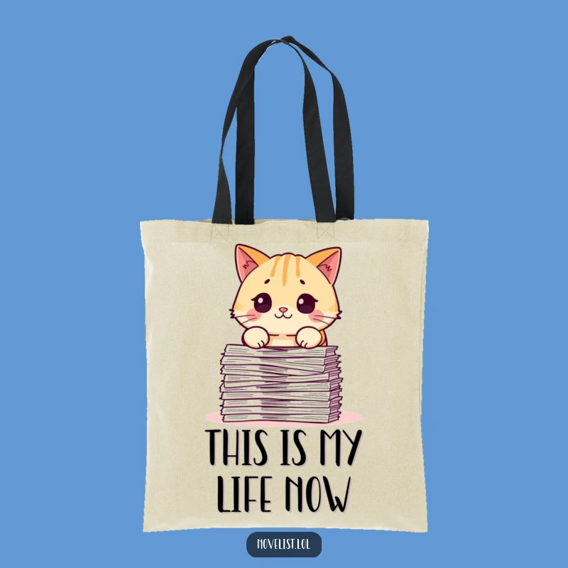 Funny Pudgy Cat Tote Bag: Hilarious Surprise Paperwork Carry-All for Cat Fans